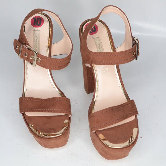 Primadonna Collection Platform Sandal 90s Heels Brown Gold Bratz Summer Boho - Picture 12 of 12